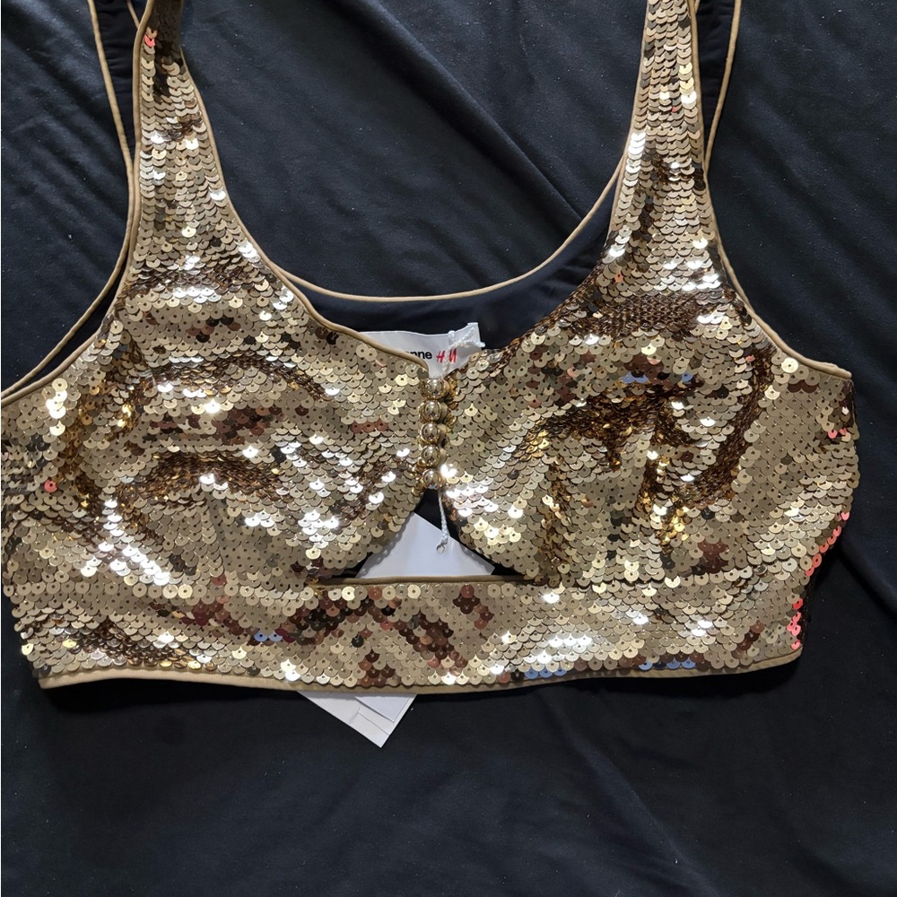 Paco Rabanne Sequin Gold Bralette